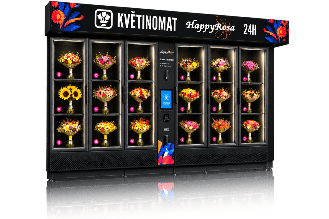 Květinomat HappyRosa — samoobslužný výdejní automat na čerstvé kytice
